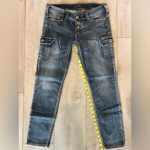 Silver November Cargo Denim Jeans